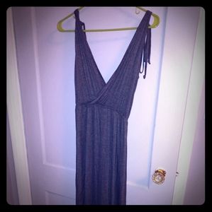 Maxi wrap dress with tieable shoulders